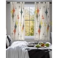 thumbnail image 3 of Multi-Color Diamond Sheer Curtains 54 Inch Length 2 Panels Set for Living Room/Bedroom, Modern Geometric Middle Century Beige Kitchen Curtains Grommet Semi-Sheer Curtains Window Treatments 42"x54"x2, 3 of 7