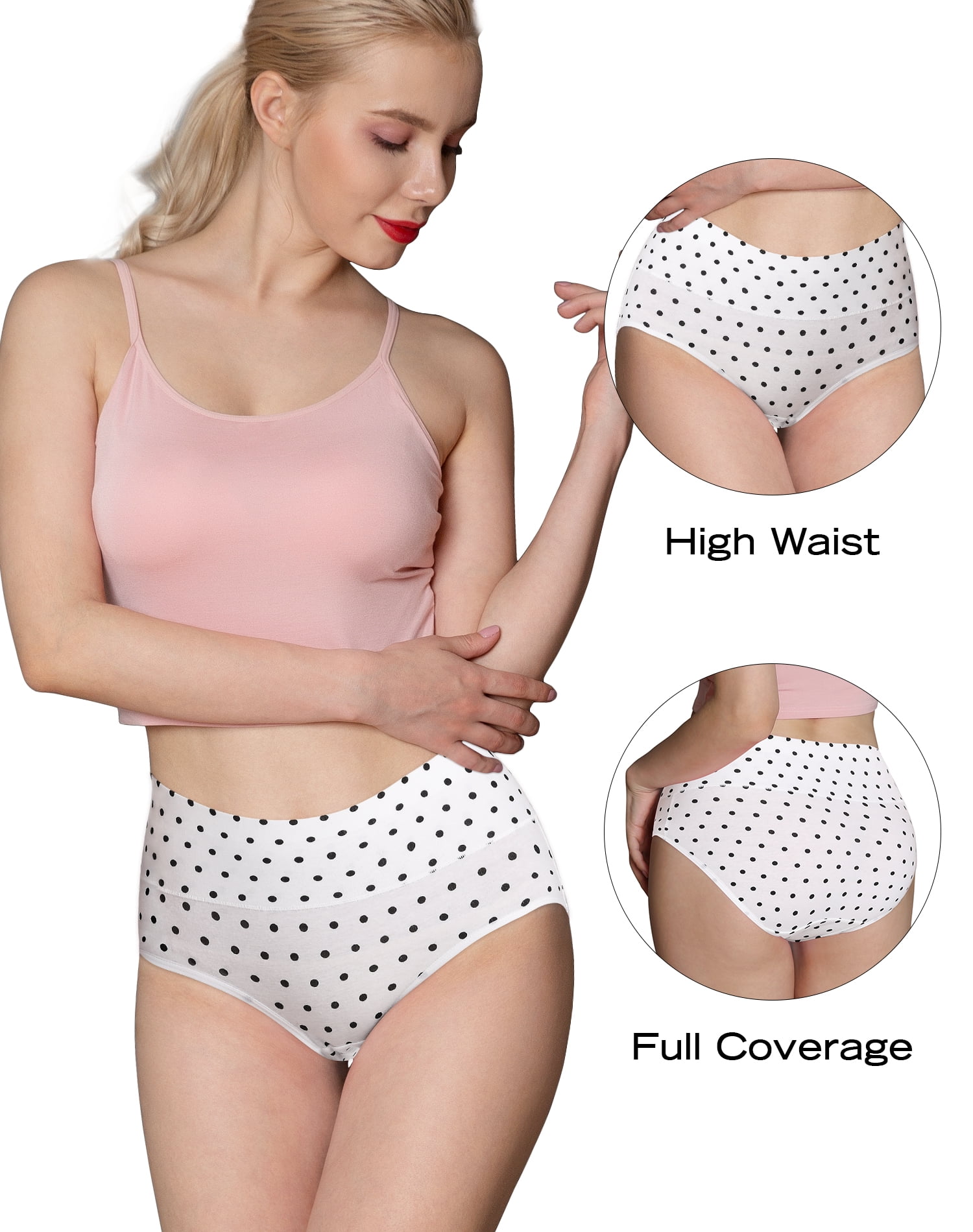 INNERSY Women's Plus Size XL-5XL Cotton Underwear High Waisted Briefs  Panties 4-Pack (2XL,Midnight Sands) 