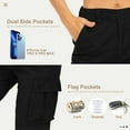 thumbnail image 6 of POENTAB Cargo Pants for Women Cotton Work Pant Hiking Trousers with 8 Pockets(No Belt), 6 of 8