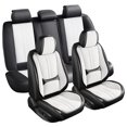 thumbnail image 2 of Car Seat Covers Full Set Fit for Dodge Ram 1500 2002-2026,Faux Leather Waterproof Breathable Anti‑Slip Seat Protectors with Lumbar Support, Black&White, 2 of 7