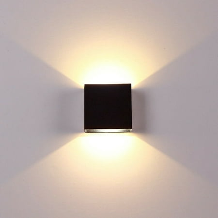 

DEELLEEO Modern LED Wall Sconce Dimmable Up Down Wall Lamp Black Bedroom Wall Sconces 12W Hallway Wall Mounted Lighting Fixtures for Stair Living Room