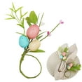 thumbnail image 2 of Return Pallets! Easter Napkin Rings Farmhouse Easter Eggs Napkin Ring Buckle Holders with Green Leaf for Spring, Holidays, Table Decor, Family Dinner, Weddings, Party(Easter Eggs), 2 of 8