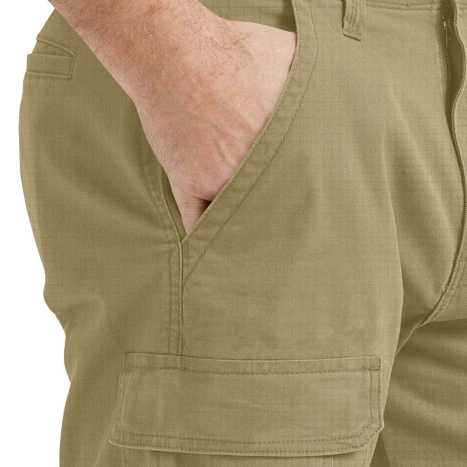 IYTR Men's Classic Cargo Stretch Short Pants Casual Solid Color Cargo Shorts Summer Outdoor Hiking Short Pants with Pockets (Beige,M)