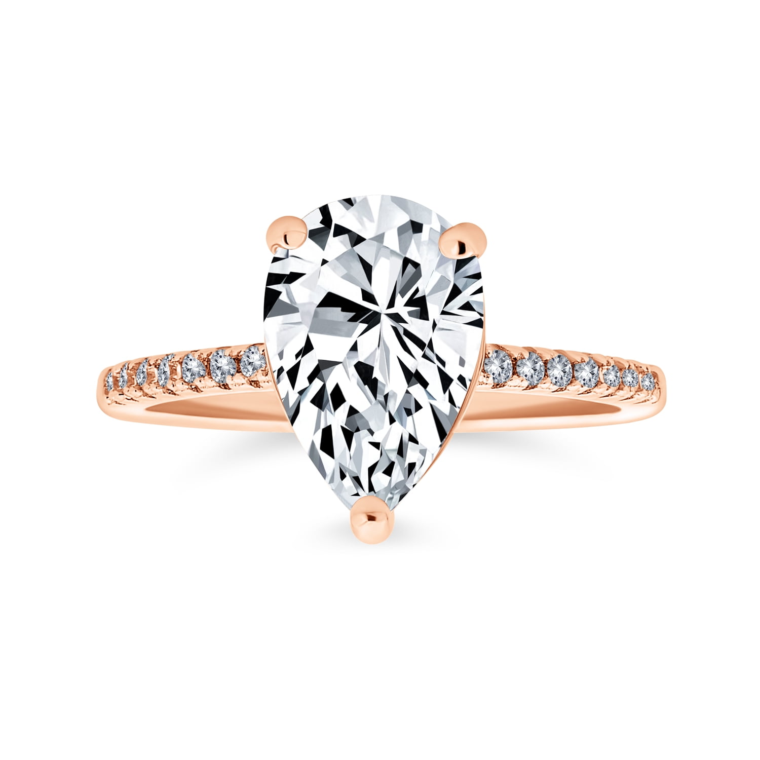 Band Ring 925 Sterling Silver 14K Rose Gold Over Cubic Zirconia CZ Size 8 Ct 3.3