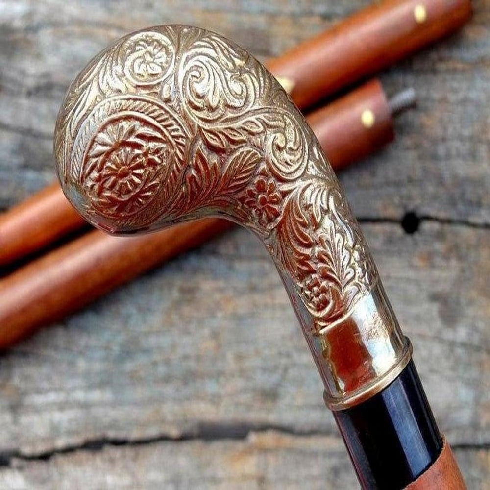 Solid Brass Designer Handle Victorian Vintage For Wooden Walking Cane /Stick 