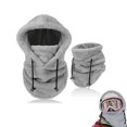 thumbnail image 1 of Máscara de esquí BOVVSKY Sherpa Hood a prueba de viento de felpa gris, 1 of 7