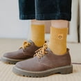 thumbnail image 3 of Calcetines de tubo de otoño e invierno para niños, calcetines largos de tubo de invierno para mujer, calcetines cálidos de algodón de color sólido con bordado de cara sonriente, calcetines de mujer, 3 of 5