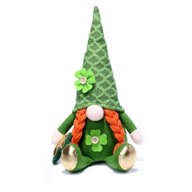 Irish Patricks Day Decorative Green Doll Decoration Dwarf Decoration Rudolf