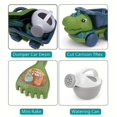 thumbnail image 5 of 6pcs Dinosaur Beach Toy Set, T-Rex Cartoon Themed Dump Truck Sand Play Kit With Mini Rake, Watering Can, Molds, For Kids Outdoor Fun, Durable Plastic, 5 of 5