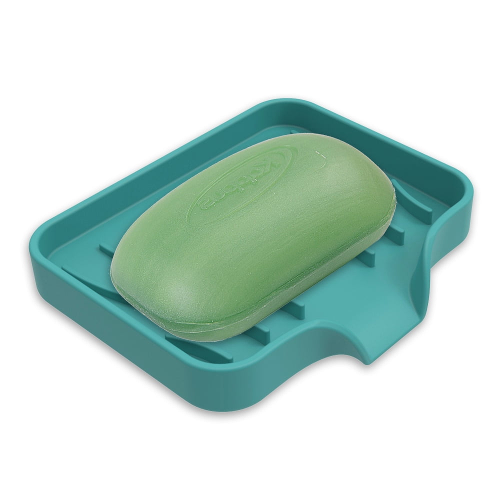 Silicone Soap Dish with Drain , Bar Soap Holder for Shower/Bathroom