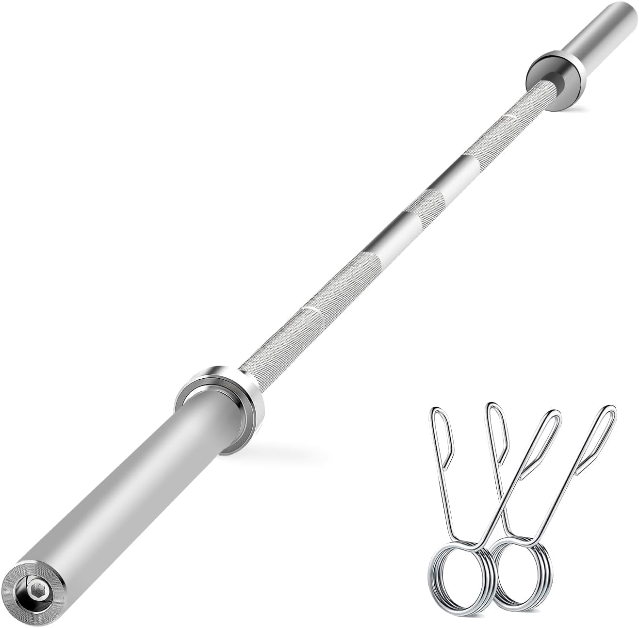 CL.HPAHKL Standard Olympic Barbell 7FT, 2 Inch Solid Chrome Olympic Bar Heavy Duty Weightlifting Bar for Squats, Strength Training, Weightlifting, Presses, 700lbs Capacity