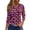 Dark Purple, variant on Halloween Shirts for Women Plus Size 3/4 Sleeve Bat Print Crew Neck Loose Fit Tunic Tops