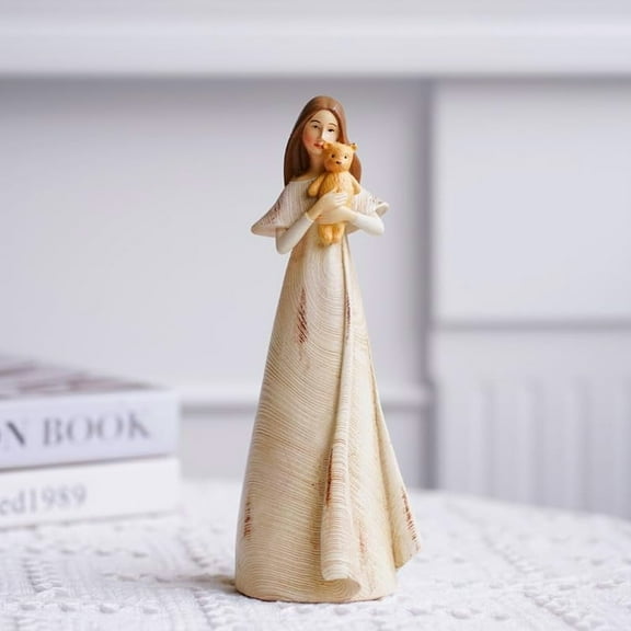 Angel Statue for Sympathy Gift, Hand-Painted Angel Figures and Statues to Show Love,Christmas Angels Figurines,Guardian Angel Collectible Figuriner Resin Figurine