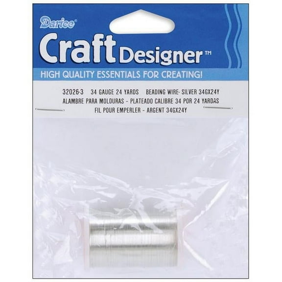 Beading Wire 34 Gauge 24 Yards/Pkg-Silver