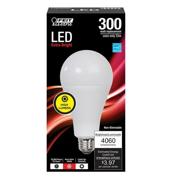 Feit Electric 3001965 300 watt Equivalence A21 E26 Medium LED Bulb, Warm White
