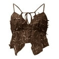 thumbnail image 5 of Camiseta sin espalda para mujer: top sexy de verano con cuello en V y sin tirantes, color liso, tejido elástico, lazo ajustable en la espalda, 5 of 5
