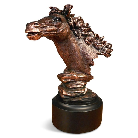 Marian Imports F15010 Horse Head Bronze Plated Resin Sculpture