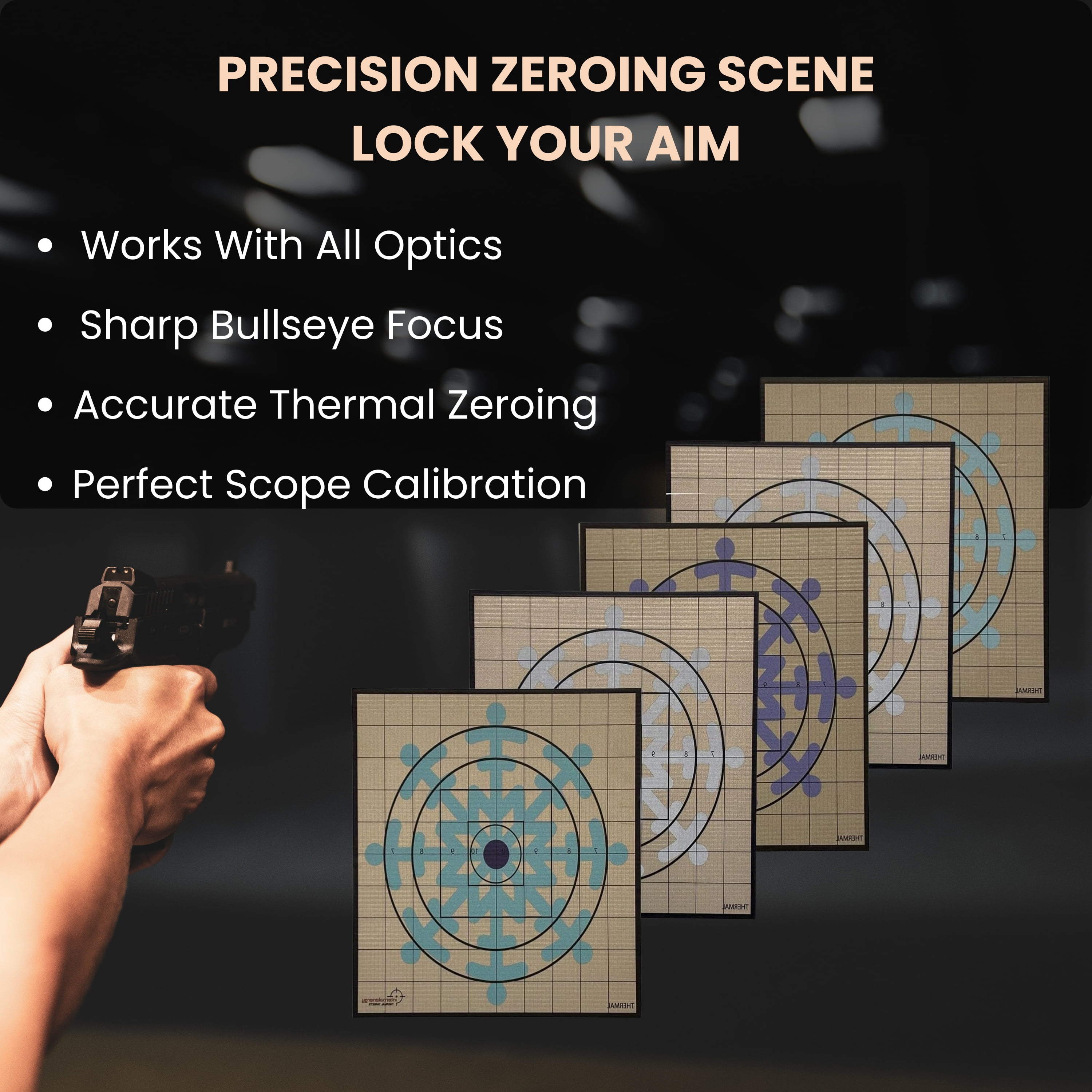 Internal Energy 5-Christmas Thermal Snow Flakes Targets – 5-Pack Passive Zeroing Rifle Shooting Targets with Diamond Bullseye, Extra-Bright Thermal Snow Flakes for Outdoor Range
