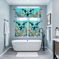 thumbnail image 5 of Summer Cartoon Tiger Whales Coral Fish Curtain Tier and Valance Set 3 Piece, Underwater World 3-inch Rod Pocket Window Tier Curtains Valance for Kitchen Living Room, 5 of 9