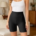thumbnail image 2 of Women's High Waisted Cooling Slip Shorts - Anti Chafing Under Dress Shorts for Women, Scalloped Edge Safety Shorts,One Size,Black, 2 of 8