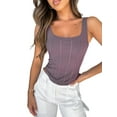 thumbnail image 3 of Coduop Women Ribbed Crop Tank Tops Sleeveless Square Neck Irregular Hem Cami Vest Tops, 3 of 6