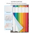 thumbnail image 2 of No Hook Shower Curtain with Snap in Liner,Colorful Stripes Rainbow Waterproof Bath Curtain Double Layers with See Through Top Window,Watercolor Line Minimalist Geometric Hotel Shower Curtains 60x72in, 2 of 9