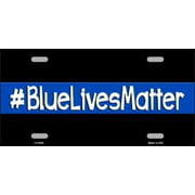 Smart Blonde LP-8249 Blue Lives Matter Black Novelty Metal License Plate