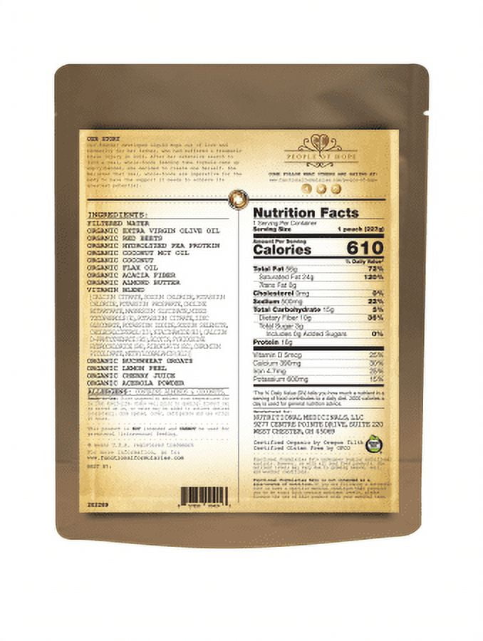 Functional Formularies Keto Organic Whole Food-Based Meal Replacement, Ketogenic Formula, 8 oz. Pouch, 24 Count