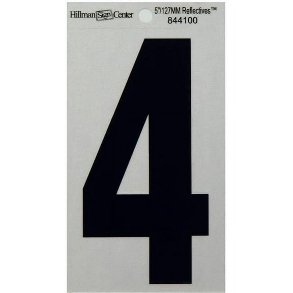 The Hillman Group 5-1/4-Inch Reflective Square-Cut Mylar, Black on Silver, Number 4