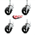 thumbnail image 2 of 8 Inch Rubber Scaffold Caster Set with 1-3/8” Stem w/Brakes–Service Caster Brand, 2 of 2
