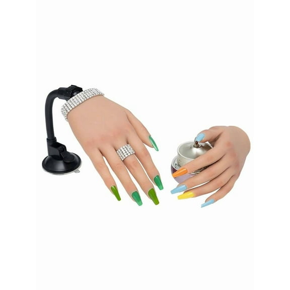 Nail Training Fake Hand For Acrylic Nails Silicone Hands to Practice Nail Hand Model