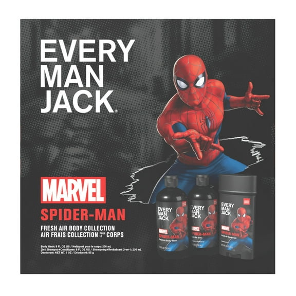 Every Man Jack   Marvel Fresh Air Marvel Bath and Body Christmas Holiday Gift Set for All Skin Types, 1 Count