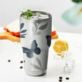 thumbnail image 3 of 30oz Butterfly and Leaves Pattern Tumblers Stainless Steel Tumbler with Lid and Straw,Vacuum Insulated Double Wall Travel Tumbler Cups Mug with Cleaning Brush for Coffee,Tea, 3 of 7