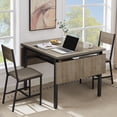 thumbnail image 4 of Tzou Expandable Folding Dining Table - Space-Saving Grey Drop Leaf Design w/Adjustable Feet, 63.2" to 39.8" Size, 330lb Capacity, 4 of 9