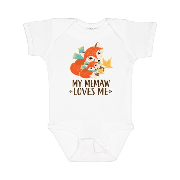 Inktastic Memaw Loves Me Fox Grandchild Boys or Girls Baby Bodysuit
