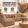 thumbnail image 6 of DTTRA 130" U-Shaped Boneless Modular Sectional Sofa with Double Chaise, 6 Seats, Corduroy, Brown, 6 of 8