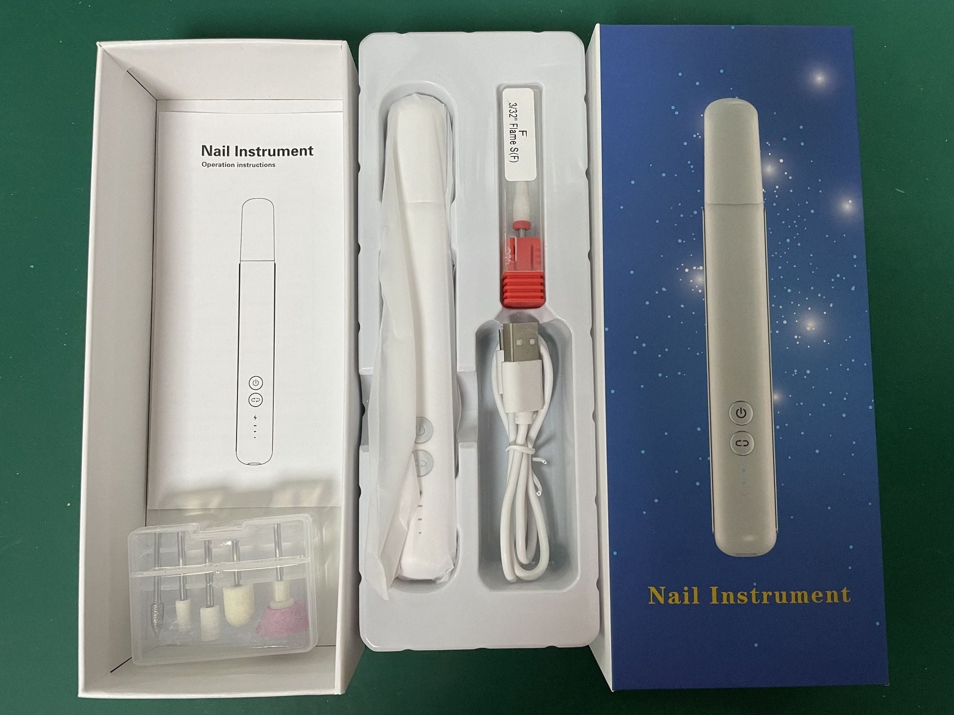 Portable Cordless Nail Drill Manicure Pedicure Drill Acrylic Gel Nail Shape Tools Nail Grinding Machine with Spotlight Black