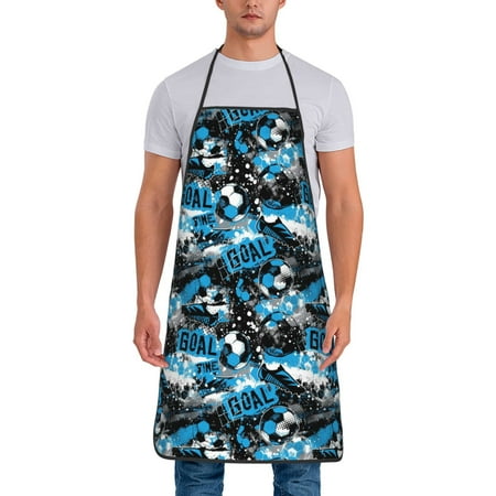 

Lukts Football Time Print Unisex Tie-Up Aprons Bibs for Chef Kitchen Grill Beverage Shop