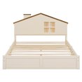 thumbnail image 6 of Danolapsi Twin /Full Size Platform Bed, Solid Wood Bed Frame with House-Shaped Headboard and Built-in LED for Boys Girls Teens, No Box Spring Needed, 6 of 9