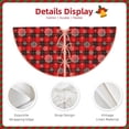 thumbnail image 3 of Balery Snowflakes On A Buffalo Plaid Printed Christmas Tree Skirt , Merry Christmas Party Christmas Tree Decoration,Adjustable Tree Skirt-48", 3 of 6