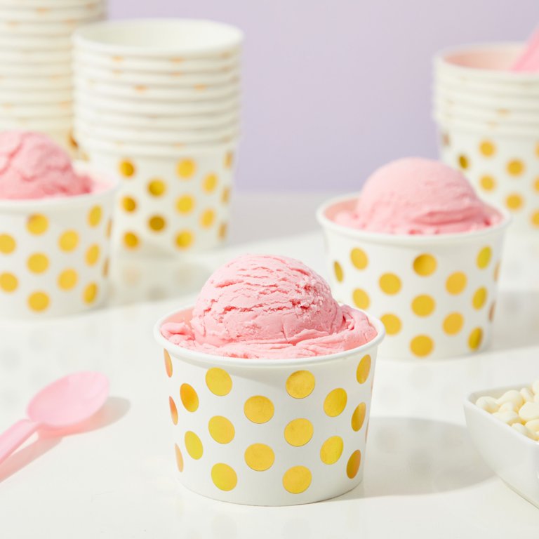 MATICAN 9 Oz Paper Ice Cream Cups - 50 Pack, Assorted Colors, Leak-Resistant For Hot & Cold Treats
