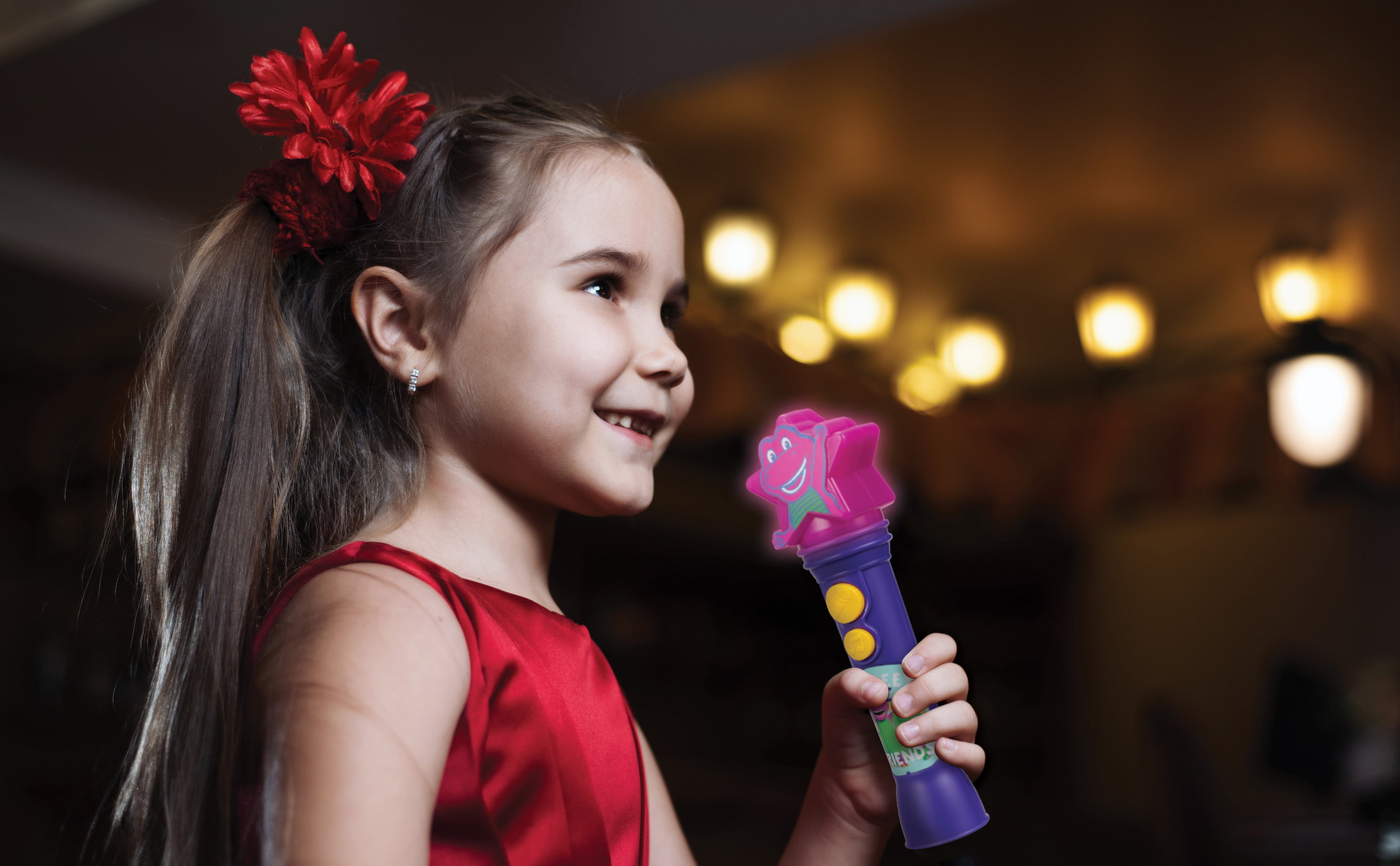 Barney Sing Along Microphone, Includes Built-in Music and Lights, Children Ages 18+ Months