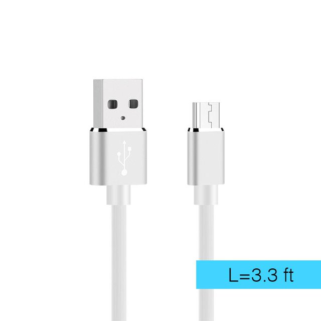 Cable de Carga LUXMO Micro USB Goma Conectores Aluminio
