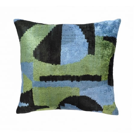 Robin Silk Velvet Ikat Throw Pillow, 20" X 20"