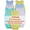 thumbnail image 2 of ToBeInStyle Boy's Pack of 4 Ultra-Soft Cotton Baby Tank Top Bodysuits - Pastel - 2 Years Old, 2 of 6