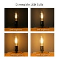 thumbnail image 5 of Emitting ST58 LED Edison Bulb, E26 Base, 2700K Warm White, Straight Filament Decorative Light Bulbs, 6-Pack, 5 of 7