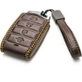 thumbnail image 2 of Vitodeco Leather Key Fob Case Compatible for 2017-2020 Genesis G70, G80, G90, Remote Start, 4-Button, Brown, 2 of 6