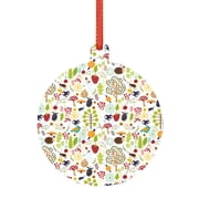 Giroia Fall Animals for Acrylic Christmas Pendant for Christmas Tree Winter Holiday Xmas Gift for Women Men Hanging Ornament 3"-Round Shape