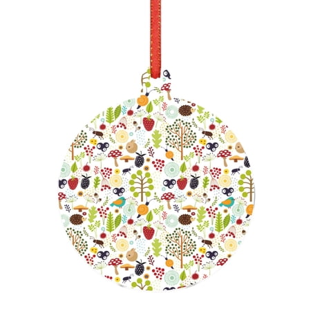 Giroia Fall Animals for Acrylic Christmas Pendant for Christmas Tree Winter Holiday Xmas Gift for Women Men Hanging Ornament 3"-Round Shape