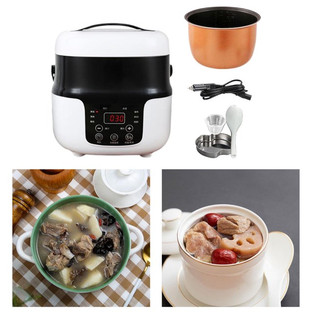 Elodie Car Rice Cooker Multi Use Mini Rice Cooker for Auto Outdoor Trips Travel 24V for Trucks